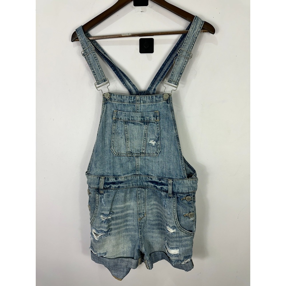 BLANKNYC Denim Shortalls Womens 28 Blue Light Wash Distressed Indie Grunge Y2K
